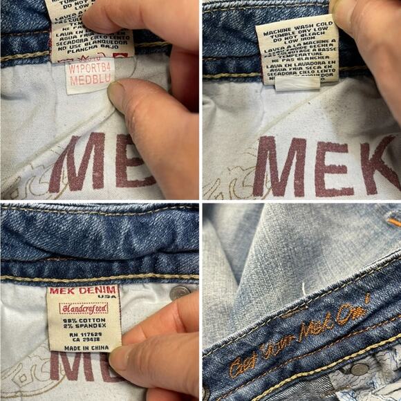 y2k grunge streetwear Mek Denim Portland boot jeans 27x30.5 dark wash western - Picture 9 of 12